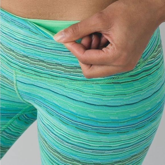 Lululemon Wunder Under Pant Space Dye Twist Dragonfly Naval Blue Green Sz 4 Rare - Picture 4 of 11